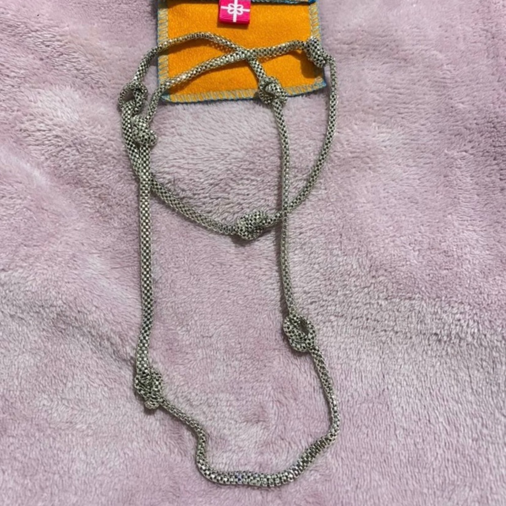Silver toned chainlink long necklace